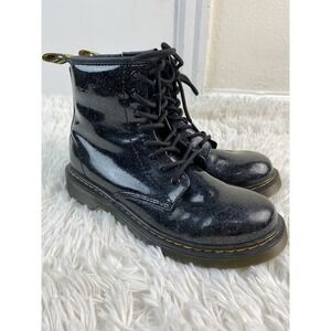Dr Martens Air Wair Women's 5 Black 1460 Glitter J Bouncing Sole Lace Up Boots